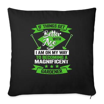 Gardener Birthday Gift Idea Garden Designs - Sofa pillowcase 17,3'' x 17,3'' (45 x 45 cm) - black - Front