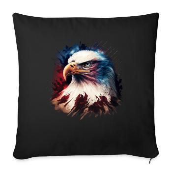 American Patriotic USA Design - Sofa pillowcase 17,3'' x 17,3'' (45 x 45 cm) - black - Front
