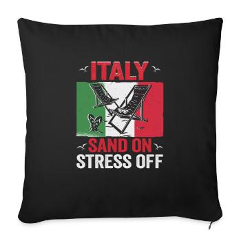 Italie vacances à la plage au bord de la mer Design beach motif - Housse de coussin décorative 45 x 45 cm - noir - Devant