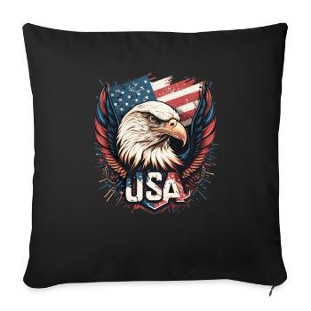 American Patriotic USA Design - Housse de coussin décorative 45 x 45 cm - noir - Devant