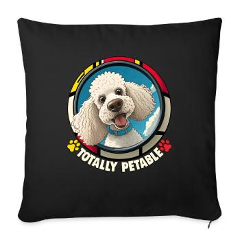 Dog Cartoon Poodle Design pour les amoureux des chiens - Housse de coussin décorative 45 x 45 cm - noir - Devant