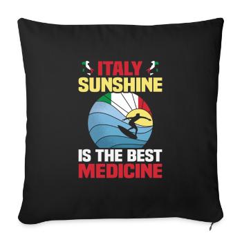 Italie vacances à la plage au bord de la mer Design beach motif - Housse de coussin décorative 45 x 45 cm - noir - Devant