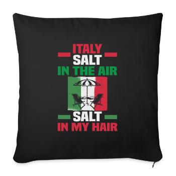 Italie vacances à la plage au bord de la mer Design beach motif - Housse de coussin décorative 45 x 45 cm - noir - Devant