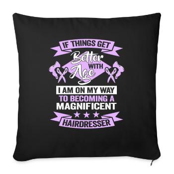 Hairdresser Barber Hairdresser Birthday Stylist - Sofa pillowcase 17,3'' x 17,3'' (45 x 45 cm) - black - Front