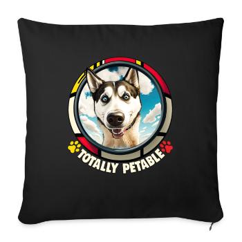 Hunde Cartoon Huskie Design für Hundeliebhaber - Sofakissenbezug 45 x 45 cm - Schwarz - Vorne