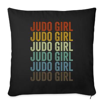 Judo Girl Judo Kampfsport Mädchen - Sofakissenbezug 45 x 45 cm - Schwarz - Vorne