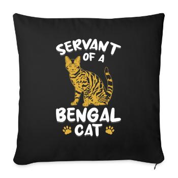 Diener Bengal Katze Samtpfote Hybrid Katzenrasse - Sofakissenbezug 45 x 45 cm - Schwarz - Vorne