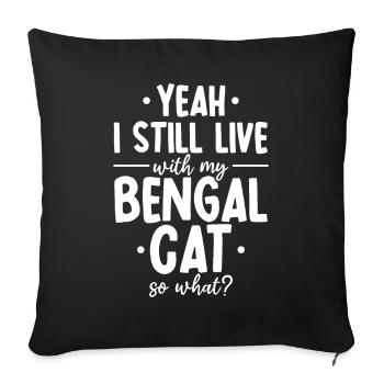 Bengal Cats Live Pet Funny Cat Breed - Housse de coussin décorative 45 x 45 cm - noir - Devant