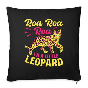 Bengal Chat Léopard Race de chat Tigre domestique - Housse de coussin décorative 45 x 45 cm - noir - Devant