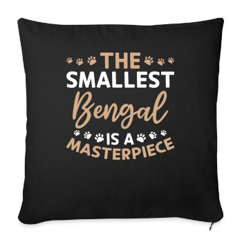 Drôle de race de chat disant chef-d’œuvre du Bengale - Housse de coussin décorative 45 x 45 cm - noir - Devant