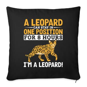 Bengal Katzenrasse Leopard Samtpfote Geschenk - Sofakissenbezug 45 x 45 cm - Schwarz - Vorne