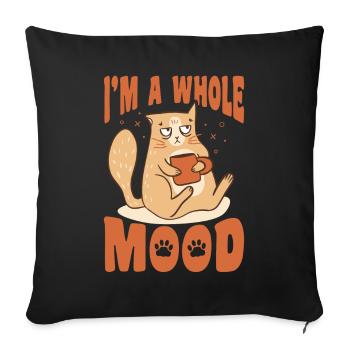 Cats Coffee Moody Office Humor Bengal Cat - Sofa pillowcase 17,3'' x 17,3'' (45 x 45 cm) - black - Front