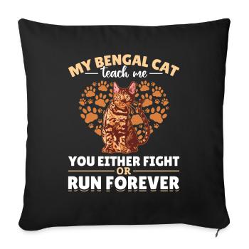 Bengal Cat Heart Paws Gift Cat Breeder - Sofa pillowcase 17,3'' x 17,3'' (45 x 45 cm) - black - Front