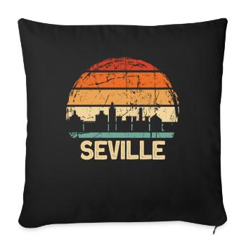 Séville - Housse de coussin décorative 45 x 45 cm - noir - Devant