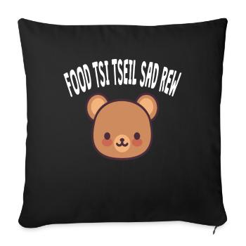Qui lit ceci est stupide ours miroir écriture - Housse de coussin décorative 45 x 45 cm - noir - Devant