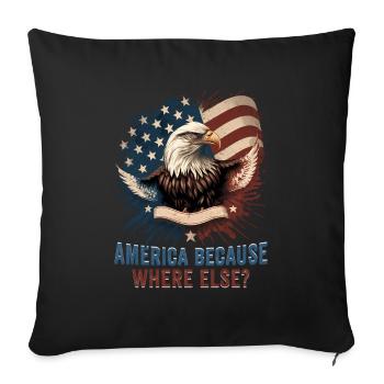 American Patriotic USA Design - Housse de coussin décorative 45 x 45 cm - noir - Devant