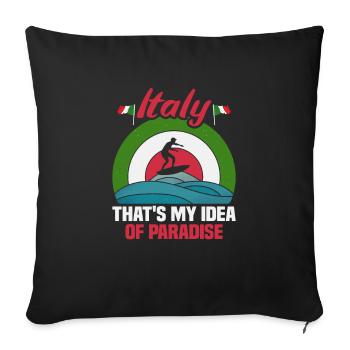 Italie vacances à la plage au bord de la mer Design beach motif - Housse de coussin décorative 45 x 45 cm - noir - Devant