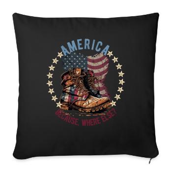 American Patriotic USA Design - Housse de coussin décorative 45 x 45 cm - noir - Devant
