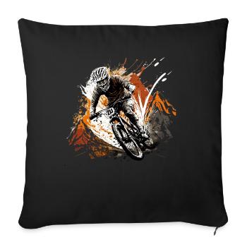 Conception cool de descente de VTT pour les fans de VTT - Housse de coussin décorative 45 x 45 cm - noir - Devant