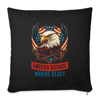 American Patriotic USA Design - Sofa pillowcase 17,3'' x 17,3'' (45 x 45 cm) - black - Front