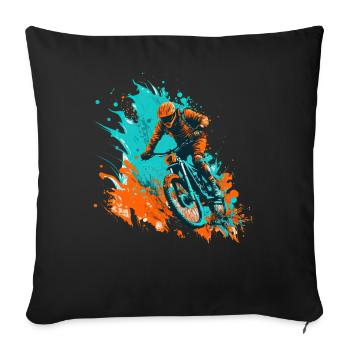 Conception cool de descente de VTT pour les fans de VTT - Housse de coussin décorative 45 x 45 cm - noir - Devant