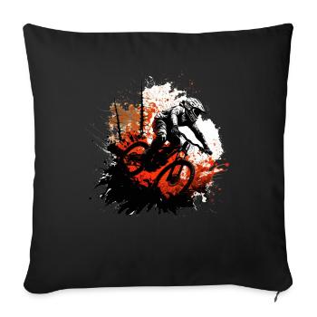 Conception cool de descente de VTT pour les fans de VTT - Housse de coussin décorative 45 x 45 cm - noir - Devant