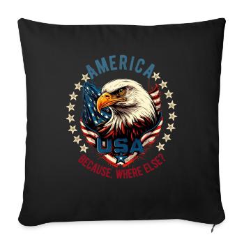 American Patriotic USA Design - Sofa pillowcase 17,3'' x 17,3'' (45 x 45 cm) - black - Front