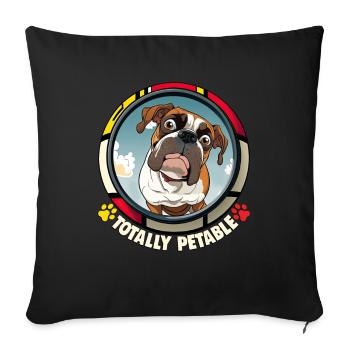 Dog Cartoon Boxer Design for Dog Lovers - Sofa pillowcase 17,3'' x 17,3'' (45 x 45 cm) - black - Front