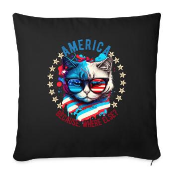 American Patriotic USA Design - Sofa pillowcase 17,3'' x 17,3'' (45 x 45 cm) - black - Front