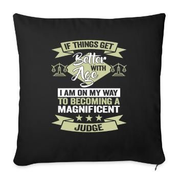 Law Students Birthday Judge - Sofa pillowcase 17,3'' x 17,3'' (45 x 45 cm) - black - Front