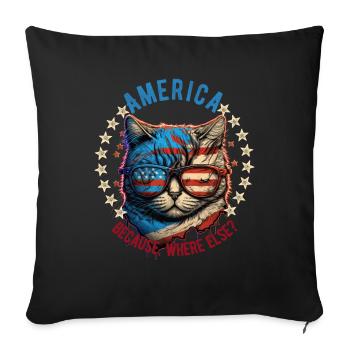 American Patriotic USA Design - Housse de coussin décorative 45 x 45 cm - noir - Devant