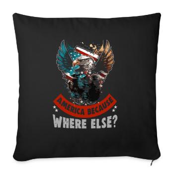 American Patriotic USA Design - Sofa pillowcase 17,3'' x 17,3'' (45 x 45 cm) - black - Front
