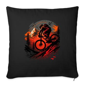 Cool mountain bike downhill design for MTB fans - Sofa pillowcase 17,3'' x 17,3'' (45 x 45 cm) - black - Front