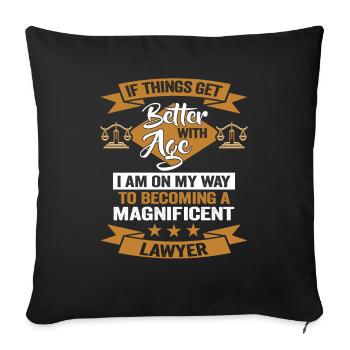 Lawyer Birthday Judge - Sofa pillowcase 17,3'' x 17,3'' (45 x 45 cm) - black - Front
