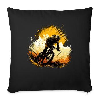 Cool mountain bike downhill design for MTB fans - Sofa pillowcase 17,3'' x 17,3'' (45 x 45 cm) - black - Front