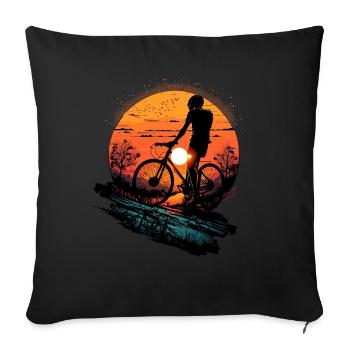 Cool mountain bike downhill design for MTB fans - Sofa pillowcase 17,3'' x 17,3'' (45 x 45 cm) - black - Front