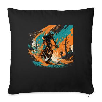 Conception cool de descente de VTT pour les fans de VTT - Housse de coussin décorative 45 x 45 cm - noir - Devant
