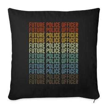 Futur policier - Housse de coussin décorative 45 x 45 cm - noir - Devant