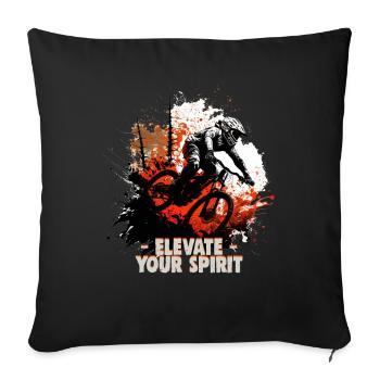 Conception cool de descente de VTT pour les fans de VTT - Housse de coussin décorative 45 x 45 cm - noir - Devant