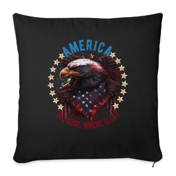 American Patriotic USA Design - Housse de coussin décorative 45 x 45 cm - noir - Devant