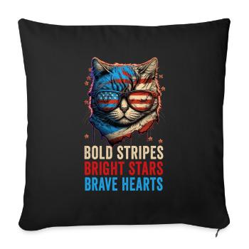 American Patriotic USA Design - Sofa pillowcase 17,3'' x 17,3'' (45 x 45 cm) - black - Front