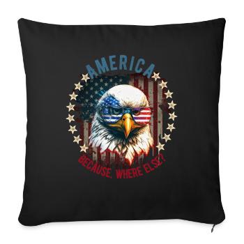 American Patriotic USA Design - Sofa pillowcase 17,3'' x 17,3'' (45 x 45 cm) - black - Front