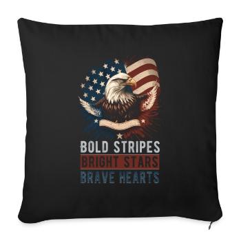 American Patriotic USA Design - Sofa pillowcase 17,3'' x 17,3'' (45 x 45 cm) - black - Front