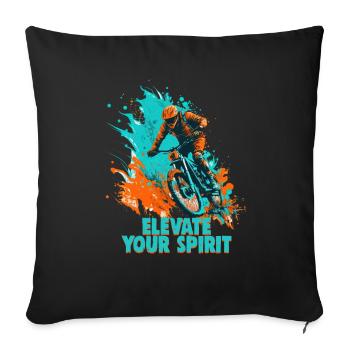 Cool mountain bike downhill design for MTB fans - Sofa pillowcase 17,3'' x 17,3'' (45 x 45 cm) - black - Front
