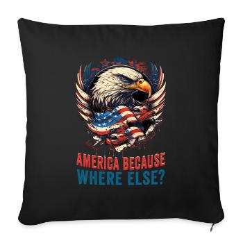 American Patriotic USA Design - Housse de coussin décorative 45 x 45 cm - noir - Devant
