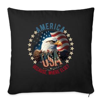 American Patriotic USA Design - Sofa pillowcase 17,3'' x 17,3'' (45 x 45 cm) - black - Front