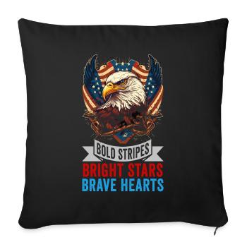 American Patriotic USA Design - Sofa pillowcase 17,3'' x 17,3'' (45 x 45 cm) - black - Front