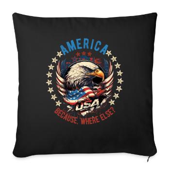 American Patriotic USA Design - Housse de coussin décorative 45 x 45 cm - noir - Devant
