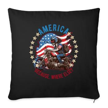 American Patriotic USA Design - Sofa pillowcase 17,3'' x 17,3'' (45 x 45 cm) - black - Front