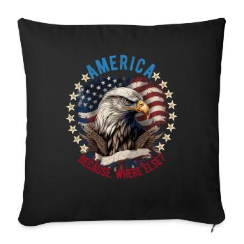 American Patriotic USA Design - Sofa pillowcase 17,3'' x 17,3'' (45 x 45 cm) - black - Front